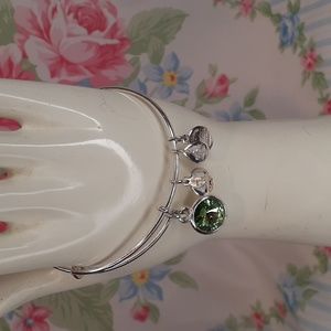 Alex and Ani Silver Peridot Crystal Bracelet
